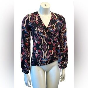 NWT Vero Moda Vibrant Patterned Wrap Blouse